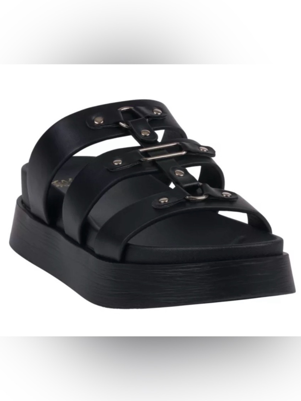 G.C. Shoes Women's Strappy Platform Slide Sandal Stevie Size 10 Color Black New